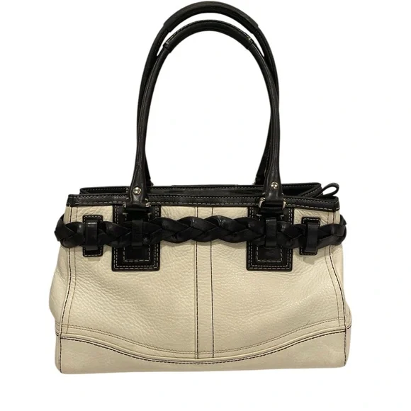 Coach Hampton Ivory Leather Satchel Shoulder Bag - Excellent Condition - Picture 6 of 11